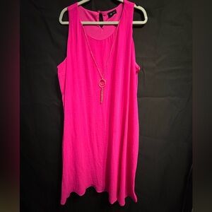 Vibrant Pink Sleeveless dress/ (shall, wrap for Shoulders) is separate